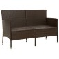 vidaXL Gartensofa 3-Sitzer mit Kissen Braun Poly Rattan vidaXL Gartensofa 3-Sitzer mit Kissen Braun Poly Rattan