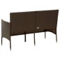 vidaXL Gartensofa 3-Sitzer mit Kissen Braun Poly Rattan vidaXL Gartensofa 3-Sitzer mit Kissen Braun Poly Rattan
