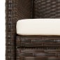 vidaXL Gartensofa 3-Sitzer mit Kissen Braun Poly Rattan vidaXL Gartensofa 3-Sitzer mit Kissen Braun Poly Rattan