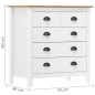 vidaXL Sideboard Hill Weiß 79x40x80 cm Massivholz Kiefer vidaXL Sideboard Hill Weiß 79x40x80 cm Massivholz Kiefer