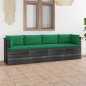 Garten-Palettensofa 4-Sitzer mit Kissen Kiefer Massivholz Garten-Palettensofa 4-Sitzer mit Kissen Kiefer Massivholz