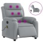 vidaXL Massagesessel Elektrisch Hellgrau Stoff vidaXL Massagesessel Elektrisch Hellgrau Stoff