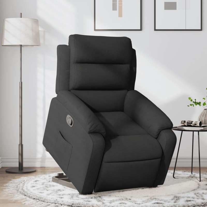 vidaXL Relaxsessel mit Aufstehhilfe Schwarz Stoff vidaXL Relaxsessel mit Aufstehhilfe Schwarz Stoff
