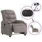 vidaXL Massagesessel Elektrisch Taupe Stoff vidaXL Massagesessel Elektrisch Taupe Stoff
