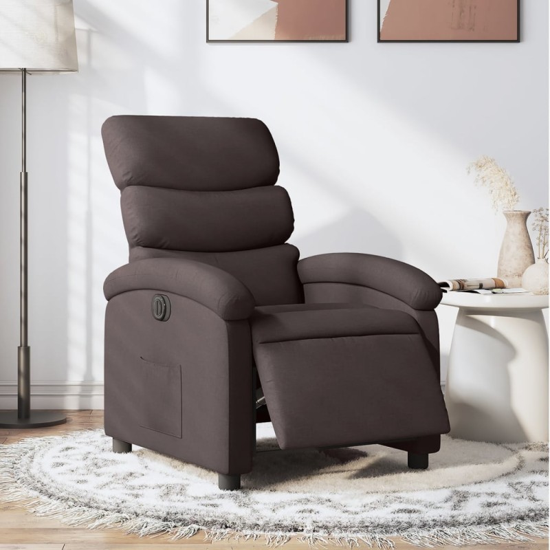 vidaXL Relaxsessel Elektrisch Dunkelbraun Stoff vidaXL Relaxsessel Elektrisch Dunkelbraun Stoff