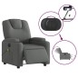 vidaXL Massagesessel Elektrisch Dunkelgrau Stoff vidaXL Massagesessel Elektrisch Dunkelgrau Stoff