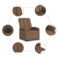 vidaXL Relaxsessel Elektrisch Braun Stoff vidaXL Relaxsessel Elektrisch Braun Stoff