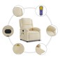 vidaXL Massagesessel Elektrisch Creme Stoff vidaXL Massagesessel Elektrisch Creme Stoff