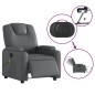 vidaXL Massagesessel Elektrisch Grau Kunstleder vidaXL Massagesessel Elektrisch Grau Kunstleder