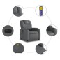 vidaXL Massagesessel Elektrisch Grau Kunstleder vidaXL Massagesessel Elektrisch Grau Kunstleder