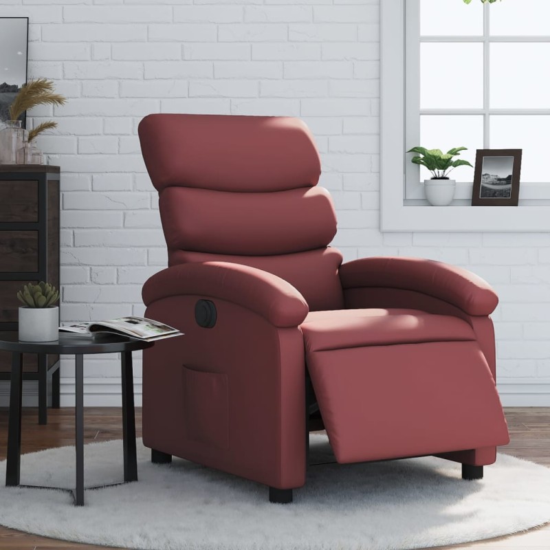 vidaXL Relaxsessel Elektrisch Weinrot Kunstleder vidaXL Relaxsessel Elektrisch Weinrot Kunstleder
