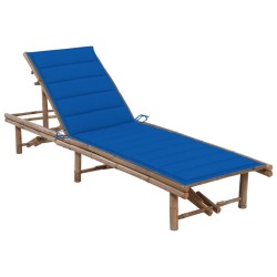 Garten-Sonnenliege mit Auflage Bambus