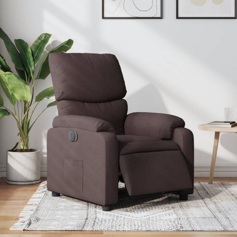vidaXL Relaxsessel Elektrisch Dunkelbraun Stoff vidaXL Relaxsessel Elektrisch Dunkelbraun Stoff