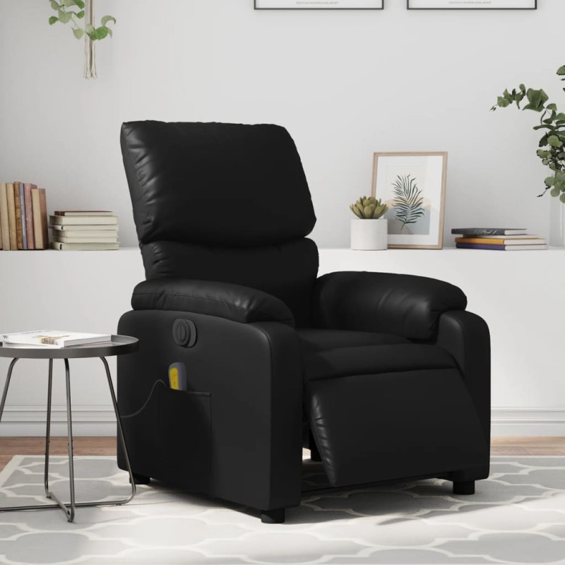 vidaXL Massagesessel Elektrisch Schwarz Kunstleder vidaXL Massagesessel Elektrisch Schwarz Kunstleder