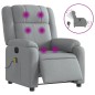 vidaXL Massagesessel Elektrisch Hellgrau Stoff vidaXL Massagesessel Elektrisch Hellgrau Stoff
