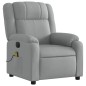 vidaXL Massagesessel Elektrisch Hellgrau Stoff vidaXL Massagesessel Elektrisch Hellgrau Stoff
