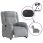 vidaXL Massagesessel Elektrisch Hellgrau Stoff vidaXL Massagesessel Elektrisch Hellgrau Stoff