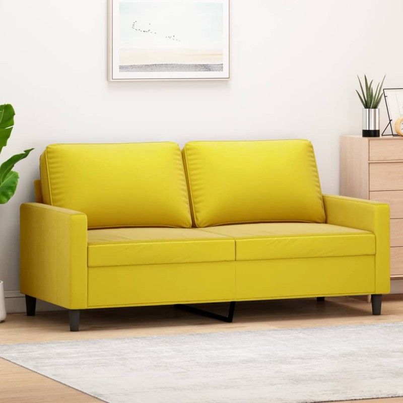 vidaXL 2-Sitzer-Sofa Gelb 140 cm Samt vidaXL 2-Sitzer-Sofa Gelb 140 cm Samt