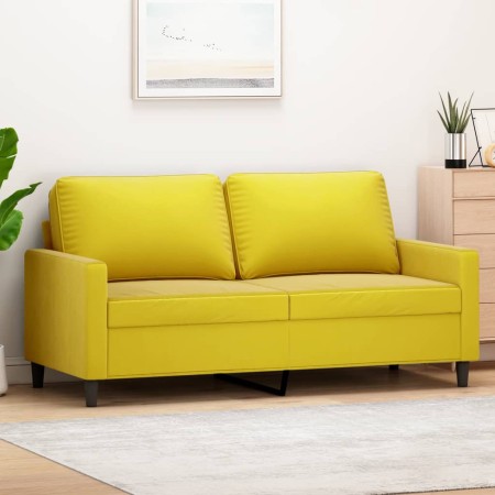 vidaXL 2-Sitzer-Sofa Gelb 140 cm Samt