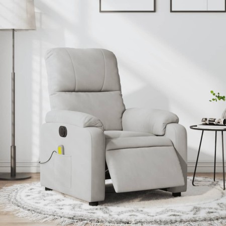 vidaXL Massagesessel Elektrisch Hellgrau Mikrofasergewebe