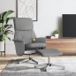 vidaXL Massagesessel mit Fußhocker Hellgrau Stoff vidaXL Massagesessel mit Fußhocker Hellgrau Stoff