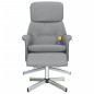 vidaXL Massagesessel mit Fußhocker Hellgrau Stoff vidaXL Massagesessel mit Fußhocker Hellgrau Stoff