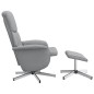 vidaXL Massagesessel mit Fußhocker Hellgrau Stoff vidaXL Massagesessel mit Fußhocker Hellgrau Stoff