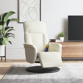 vidaXL Massagesessel mit Fußteil Creme Samt