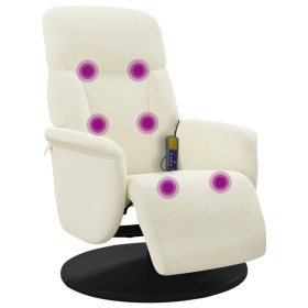 vidaXL Massagesessel mit Fußteil Creme Samt