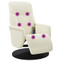 vidaXL Massagesessel mit Fußteil Creme Samt vidaXL Massagesessel mit Fußteil Creme Samt