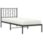 vidaXL Bettgestell mit Kopfteil Metall Schwarz 80x200 cm vidaXL Bettgestell mit Kopfteil Metall Schwarz 80x200 cm