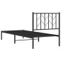 vidaXL Bettgestell mit Kopfteil Metall Schwarz 80x200 cm vidaXL Bettgestell mit Kopfteil Metall Schwarz 80x200 cm