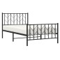 vidaXL Bettgestell mit Kopf- und Fußteil Metall Schwarz 100x190 cm vidaXL Bettgestell mit Kopf- und Fußteil Metall Schwarz 100x190 cm