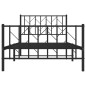 vidaXL Bettgestell mit Kopf- und Fußteil Metall Schwarz 100x190 cm vidaXL Bettgestell mit Kopf- und Fußteil Metall Schwarz 100x190 cm