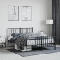 vidaXL Bettgestell mit Kopf- und Fußteil Metall Schwarz 135x190 cm vidaXL Bettgestell mit Kopf- und Fußteil Metall Schwarz 135x190 cm