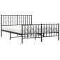 vidaXL Bettgestell mit Kopf- und Fußteil Metall Schwarz 135x190 cm vidaXL Bettgestell mit Kopf- und Fußteil Metall Schwarz 135x190 cm