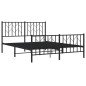 vidaXL Bettgestell mit Kopf- und Fußteil Metall Schwarz 135x190 cm vidaXL Bettgestell mit Kopf- und Fußteil Metall Schwarz 135x190 cm