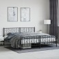vidaXL Bettgestell mit Kopf- und Fußteil Metall Schwarz 193x203 cm vidaXL Bettgestell mit Kopf- und Fußteil Metall Schwarz 193x203 cm