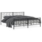 vidaXL Bettgestell mit Kopf- und Fußteil Metall Schwarz 193x203 cm vidaXL Bettgestell mit Kopf- und Fußteil Metall Schwarz 193x203 cm