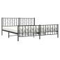 vidaXL Bettgestell mit Kopf- und Fußteil Metall Schwarz 193x203 cm vidaXL Bettgestell mit Kopf- und Fußteil Metall Schwarz 193x203 cm