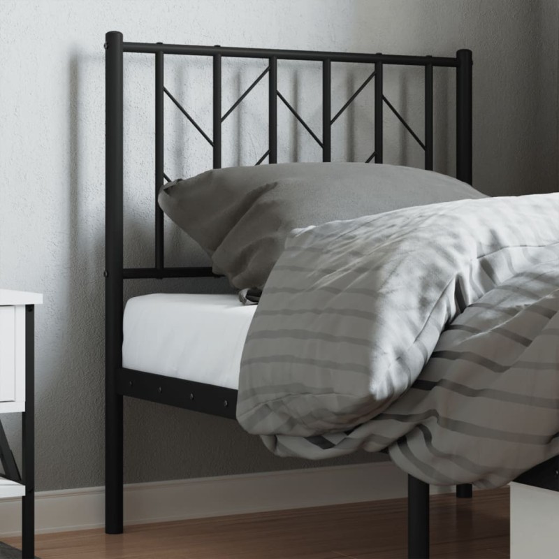 vidaXL Kopfteil Metall Schwarz 75 cm vidaXL Kopfteil Metall Schwarz 75 cm