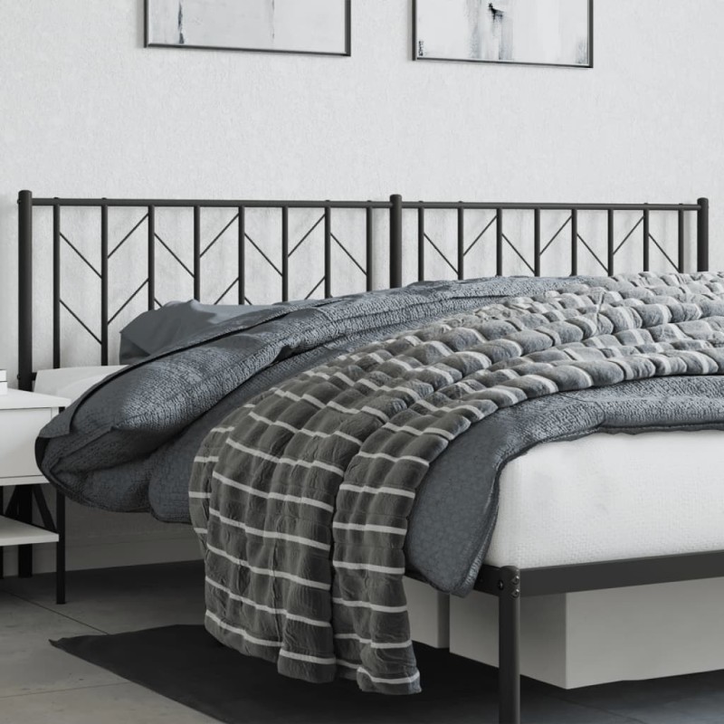 vidaXL Kopfteil Metall Schwarz 200 cm vidaXL Kopfteil Metall Schwarz 200 cm