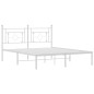vidaXL Bettgestell mit Kopfteil Metall Weiß 150x200 cm vidaXL Bettgestell mit Kopfteil Metall Weiß 150x200 cm