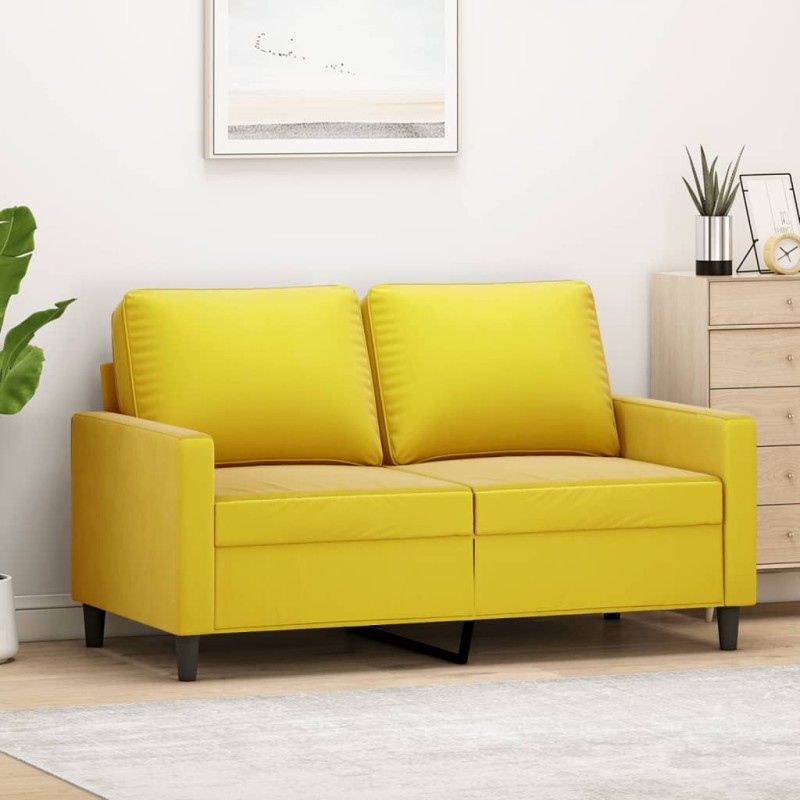 vidaXL 2-Sitzer-Sofa Gelb 120 cm Samt vidaXL 2-Sitzer-Sofa Gelb 120 cm Samt