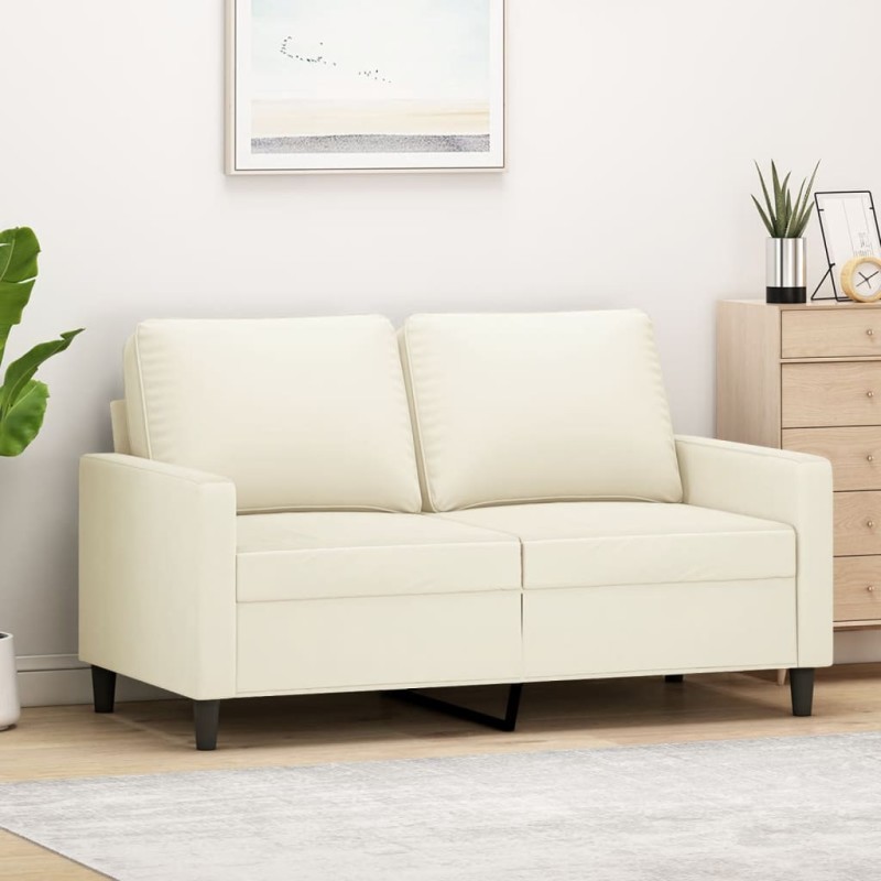 vidaXL 2-Sitzer-Sofa Creme 120 cm Samt vidaXL 2-Sitzer-Sofa Creme 120 cm Samt