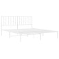 vidaXL Bettgestell mit Kopfteil Metall Weiß 160x200 cm vidaXL Bettgestell mit Kopfteil Metall Weiß 160x200 cm