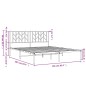 vidaXL Bettgestell mit Kopfteil Metall Weiß 160x200 cm vidaXL Bettgestell mit Kopfteil Metall Weiß 160x200 cm