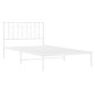 vidaXL Bettgestell mit Kopfteil Metall Weiß 107x203 cm vidaXL Bettgestell mit Kopfteil Metall Weiß 107x203 cm