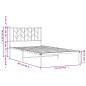 vidaXL Bettgestell mit Kopfteil Metall Weiß 107x203 cm vidaXL Bettgestell mit Kopfteil Metall Weiß 107x203 cm