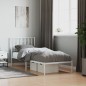 vidaXL Bettgestell mit Kopfteil Metall Weiß 80x200 cm vidaXL Bettgestell mit Kopfteil Metall Weiß 80x200 cm